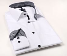 Olymp Modern Fit Natural Stretch – biela košeľa s čierno-bielym vnútorným golierom a manžetou (1)