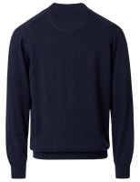 Bavlněný svetr na zip s krátkým stojáčkem Casa Moda – tmavě modrý (2)