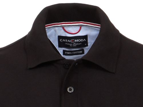 Polo tričko Casa Moda – čierne tričko s golierom