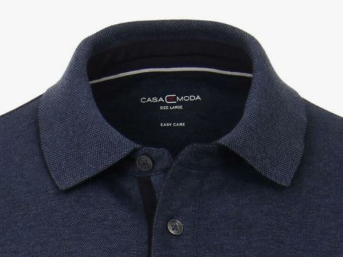 Polo tričko Casa Moda s límečkem a dlouhým rukávem – modré