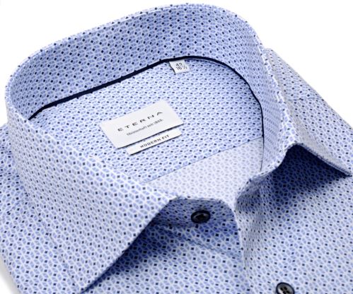Eterna Modern Fit – košile se světle modrými ornamenty - prodloužený rukáv