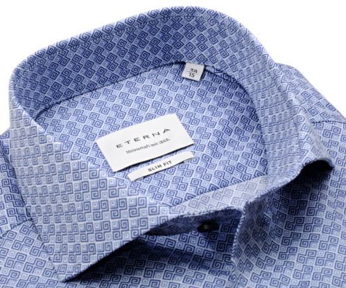 Eterna Slim Fit – košeľa s modrým štvorčekovým vzorom