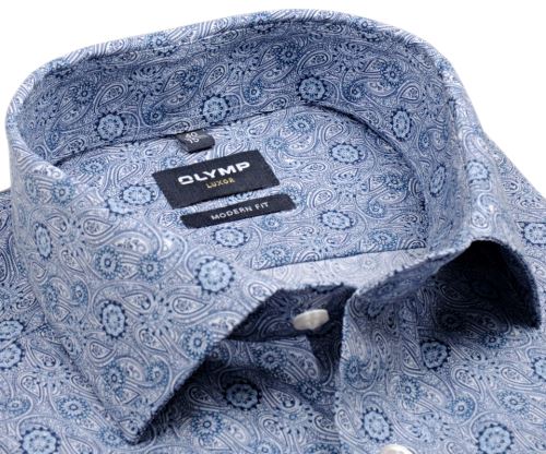 Olymp Modern Fit – košeľa s modrým vzorom paisley Olymp Modern Fit – košeľa s modrým vzorom paisley