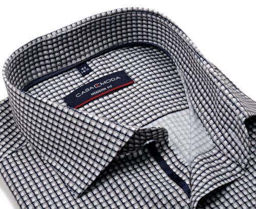 Casa Moda Modern Fit Premium– košeľa s tmavomodro-béžovým vzorom