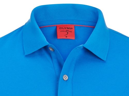Polo tričko Olymp Level Five - modré body fit tričko s golierom