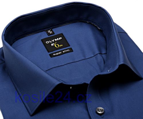Olymp Super Slim – kovově modrá košile