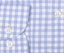 Olymp Level Five - košeľa so svetlomodrým károm - Garment Washed (2)