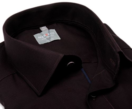 Marvelis Comfort Fit – tmavá červeno-modrá košile s vetkaným vzorem Marvelis Comfort Fit – tmavá červeno-modrá košile s vetkaným vzorem