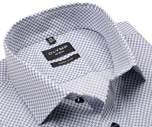 Olymp Super Slim – košile s modrými čtverečky a růžovými puntíky Olymp Super Slim – košile s modrými čtverečky a růžovými puntíky