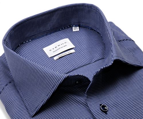 Eterna Comfort Fit – košeľa s tmavomodrým votkaným vzorom