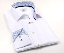 Eterna 1863 Modern Fit - luxusná biela košeľa s kvetinkovým vnútorným golierom a manžetou (1)