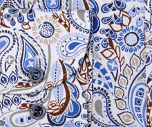 Marvelis Body Fit - dizajnová košeľa s modro-béžovým vzorom paisley (2)