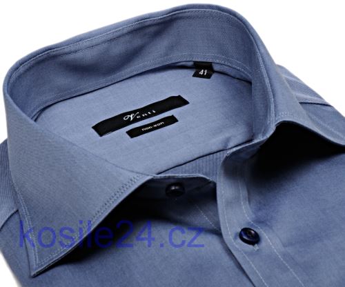 Venti Modern Fit Twill – kovově modrá košile - extra prodloužený rukáv