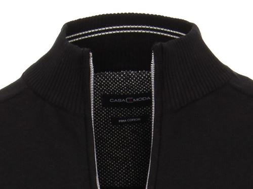 Bavlnený rozopínajúci pulóver Casa Moda – čierny