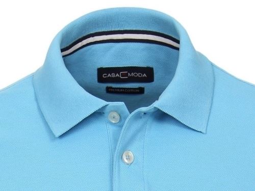Polo tričko Casa Moda – tyrkysovo-modré tričko s golierkom