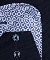 Olymp Luxor Comfort Fit – tmavomodrá košile s modro-bílým vnitřním límcem, manžetou a légou (2)