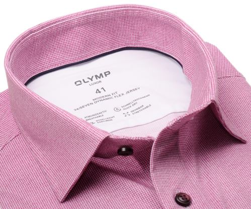 Olymp Modern Fit 24/Seven – luxusní elastická fuchsiová košile s drobným vzorem Olymp Modern Fit 24/Seven – luxusní elastická fuchsiová košile s drobným vzorem