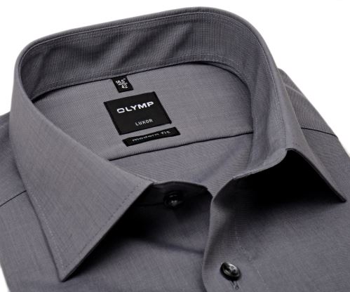 Olymp Luxor Modern Fit Fil a Fil - tmavosivá košeľa
