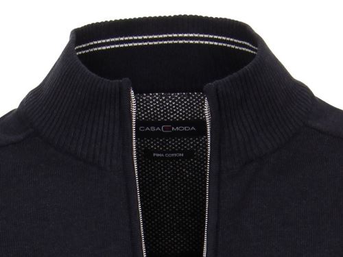 Bavlnený rozopínajúci pulóver Casa Moda – tmavomodrý