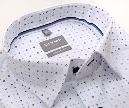 Olymp Comfort Fit – košeľa so štruktúrou a modrým vzorom štvorčekov Olymp Comfort Fit – košeľa so štruktúrou a modrým vzorom štvorčekov