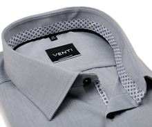 Venti Modern Fit – sivá košeľa s čierno-bielym vnútorným golierom, manžetou a légou