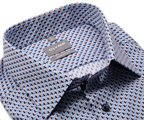 Olymp Comfort Fit – košeľa s modro-oranžovým vzorom
