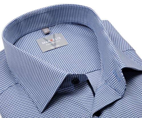 Marvelis Comfort Fit – košeľa s modrým votkaným vzorom