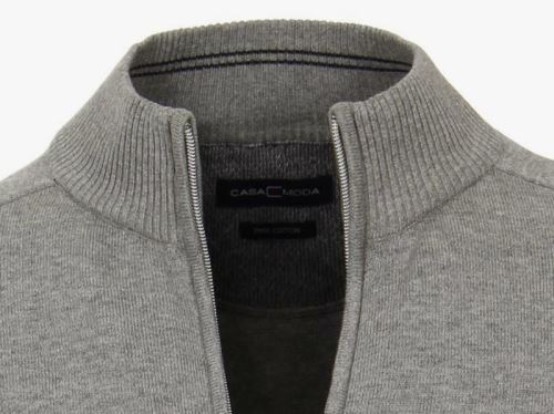 Bavlnený rozopínajúci pulóver Casa Moda – sivý