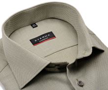 Eterna Modern Fit - khaki košeľa s jemnou štruktúrou - krátky rukáv
