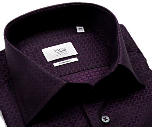 Eterna Modern Fit 1863 – fialová košeľa s votkaným vzorom
