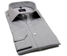 Venti Body Fit Twill – luxusná sivo-strieborná košeľa - predĺžený rukáv (1)
