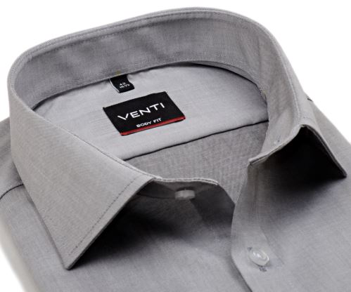 Venti Body Fit Twill – luxusní šedo-stříbrná košile - prodloužený rukáv Venti Body Fit Twill – luxusní šedo-stříbrná košile - prodloužený rukáv