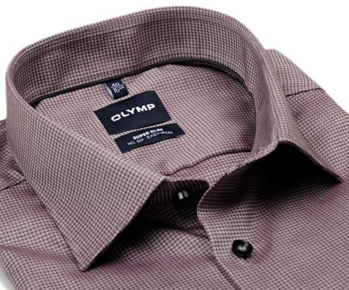 Olymp Super Slim – košile s bordó hvězdičkovým vzorem - prodloužený rukáv Olymp Super Slim – košile s bordó hvězdičkovým vzorem - prodloužený rukáv