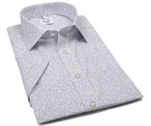 Marvelis Modern Fit – košile s malými barevnými lístky - krátký rukáv (1)