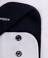 Casa Moda Comfort Fit – bílá košile se vzorem a tmavomodrým vnitřním límcem - extra prodloužený rukáv (2)