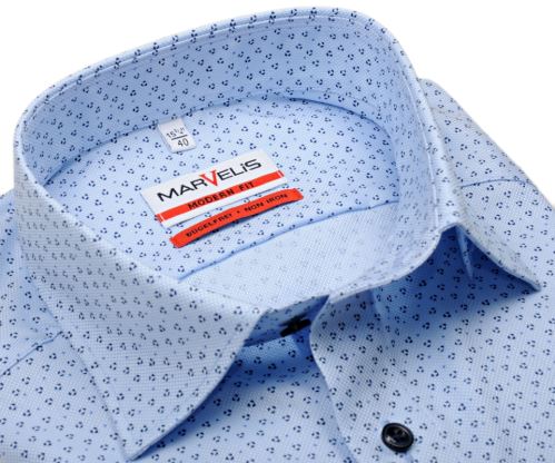 Marvelis Modern Fit – svetlomodrá košeľa s jemnou štruktúrou a drobným modrým vzorom