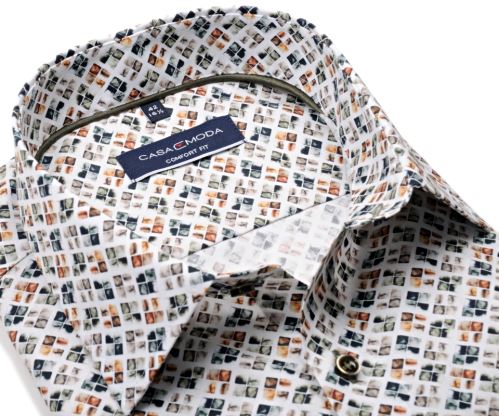 Casa Moda Comfort Fit – košeľa s mozaikovým štvorčekovým vzorom