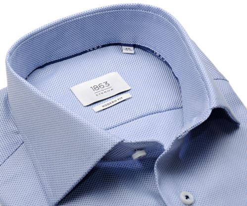 Eterna 1863 Modern Fit Two Ply - luxusná svetlomodrá košeľa s jemným vzorom