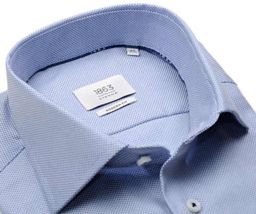 Eterna 1863 Modern Fit Two Ply - luxusní světle modrá košile s jemným vzorem - extra prodloužený rukáv