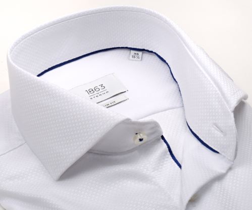 Eterna 1863 Slim Fit Two Ply - luxusní bílá košile s vetkanými čtverečky