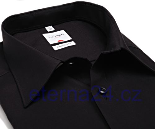 Olymp Luxor Comfort Fit - černá košile - krátký rukáv