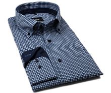 Venti Comfort Fit – košile s modrým kroužkovým vzorem, vnitřním límcem a manžetou (1)