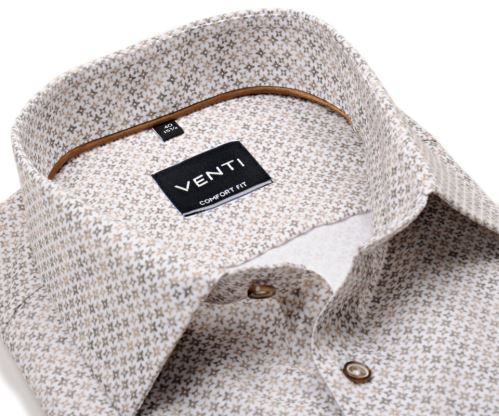 Venti Comfort Fit – košile s mozaikou hnědých ornamentů Venti Comfort Fit – košile s mozaikou hnědých ornamentů