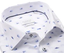 Eterna Comfort Fit - košeľa s modrým vzorom malého žraloka - krátky rukáv