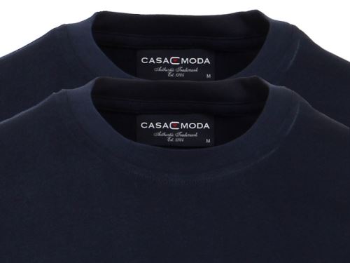 Tmavě modré tričko Casa Moda – kulatý výstřih - výhodné balení 2 ks