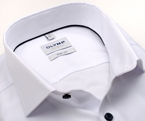 Olymp Level Five Twill – luxusní bílá košile s diagonální strukturou
