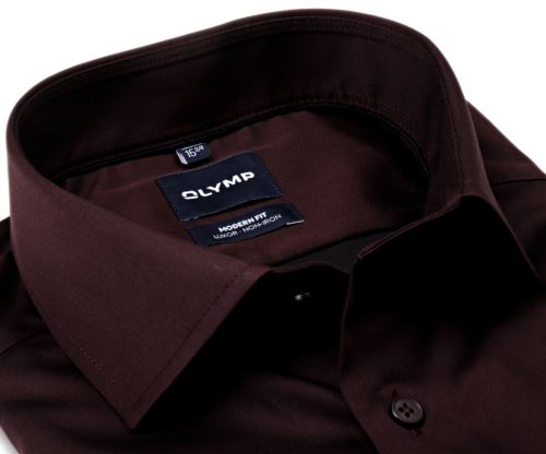 Olymp Modern Fit – košile v barvě chianti - prodloužený rukáv