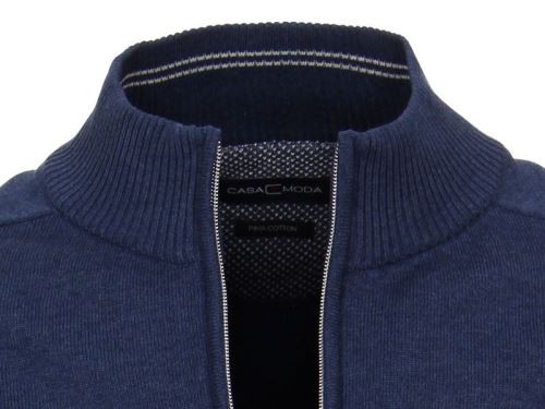 Bavlnený rozopínajúci pulóver Casa Moda – modrý