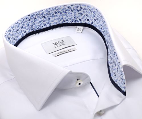 Eterna 1863 Modern Fit - luxusní bílá košile s květinkovým vnitřním límcem a manžetou Eterna 1863 Modern Fit - luxusní bílá košile s květinkovým vnitřním límcem a manžetou