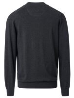 Bavlněný svetr na zip s krátkým stojáčkem Casa Moda – antracitový (2)